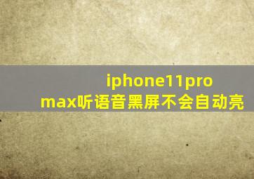 iphone11pro max听语音黑屏不会自动亮